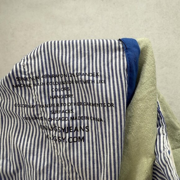 Mugsy Roscoe Shorts Mens Large Green Stretch Linen Blend Casual Summer L1SNOV-36 - Picture 12 of 13